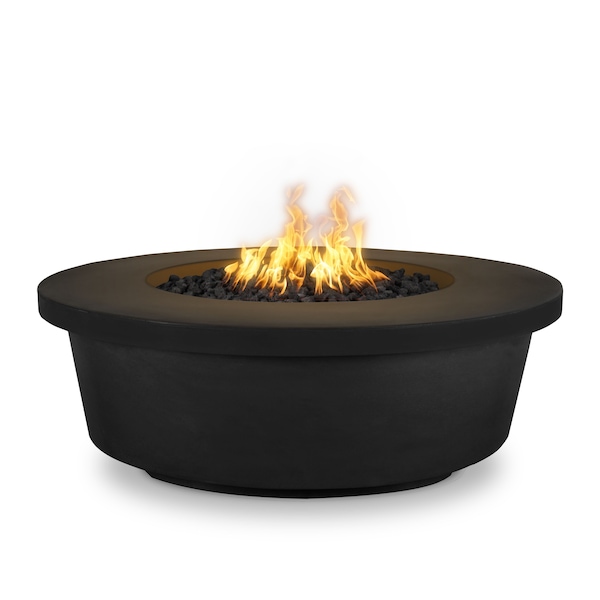 The Outdoor Plus 48 Round Tempe Fire Pit - GFRC Concrete - Black - Plug & Play Electronic Ignition - Liquid Propane OPT-TEM48EKIT-BLK-LP - main